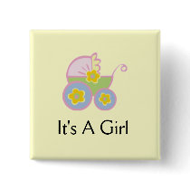 Pastel Baby Stroller Pinback Button