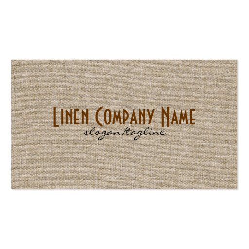 Pastel Beige Natural Linen Burlap Fabric Look Business Card Template