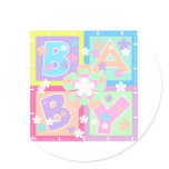 Pastel Blocks Baby Round Sticker