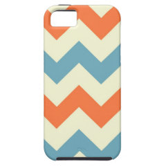 Pastel Blue and Orange Chevron Stripes iPhone 5 Case