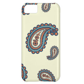 Pastel Blue and Orange Paisley Pattern iPhone 5C Cover