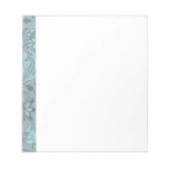 Pastel Blue Decorative Flowers Memo Note Pad