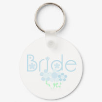 Pastel Blue Flowers Bride keychains