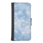 Pastel Blue Heart Bokeh iPhone 5 Wallet Case