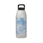 Pastel Blue Heart Bokeh Reusable Water Bottles
