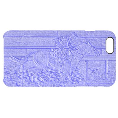 Pastel Blue Horse Racing Thoroughbred Racehorse Clear iPhone 6 Plus Case