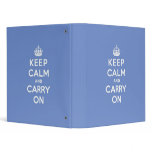 Pastel Blue Keep Calm and Carry On Vinyl Binders