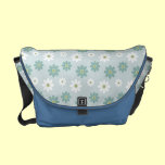Pastel Blue Mod Floral Messenger Bag messenger bags