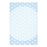 Pastel Blue Polka Dot Pattern Custom Stationery