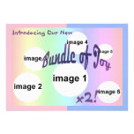 Pastel Bundle of Joy Photo Collage TWINS Birth Card