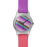 Pastel Candy Stripes Wrist Watch