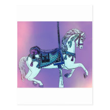 Pastel Carousel Horse Postcard