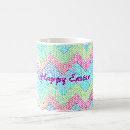 Pastel Chevron Mosaic HAPPY EASTER Coffee Mug