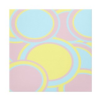 Pastel Circles Stretched Canvas Prints