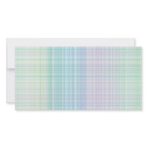 pastel colored gingham pattern photo cards