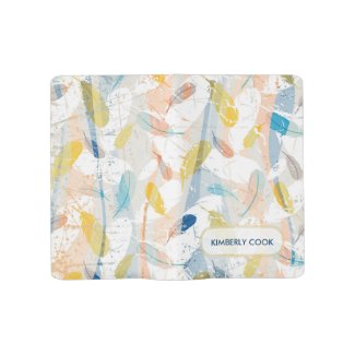 Pastel Colorful Abstract Feathers Pattern Large Moleskine Notebook Cover With Notebook