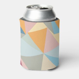 Pastel Colorful Modern Abstract Geometric Pattern Can Cooler