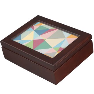 Pastel Colorful Modern Abstract Geometric Pattern Keepsake Box