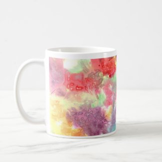 Pastel colorful watercolour background image mug