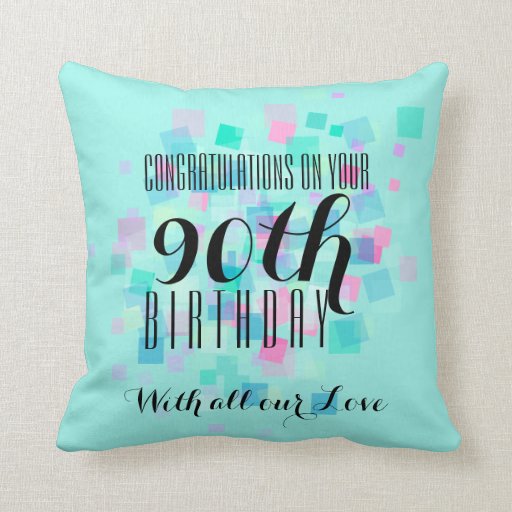 pastel colors 90th birthday custom pillow 3 zazzle pastel colors 90th birthday custom pillow 3 zazzle