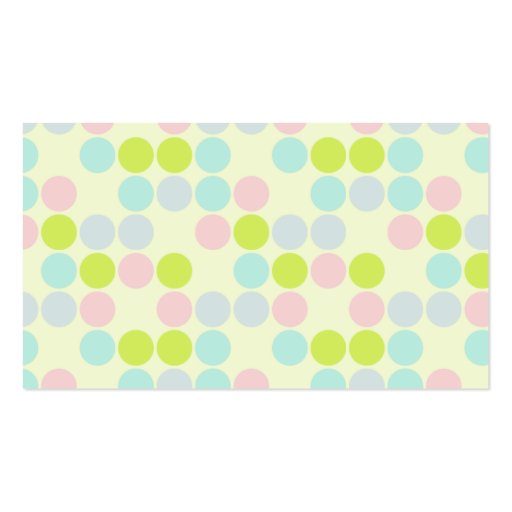 Pastel Colors, Dot Pattern Business Cards (back side)