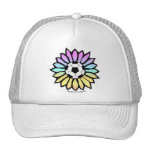 Pastel Colors Soccer Daisy Mesh Hat