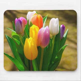 Pastel Colors Tulip mousepad