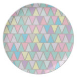 Pastel Colour Triangle Pattern Plates