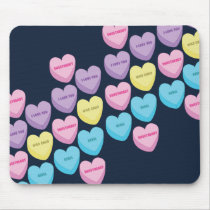 Pastel Conversation Hearts Mousepads