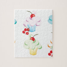 Pastel Cute Cupcakes Jigsaw Puzzles