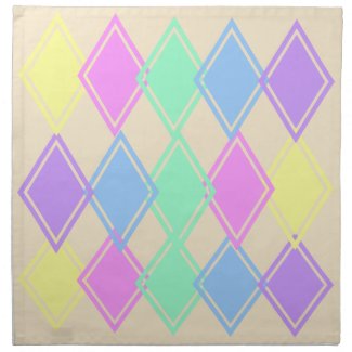 Pastel Diamond Pattern Cloth Napkins