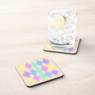 Pastel Diamond Pattern Drink Coaster Set