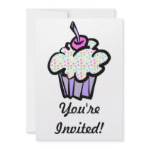 pastel dots cupcake invitations