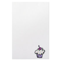 pastel dots cupcake personalized stationery