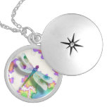 Pastel Dragonfly Locket Necklace