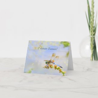Pastel Dragonfly Summer Solstice Card