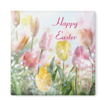 Pastel Easter Tulips magnets by Spice Pastel Easter Tulips magnets