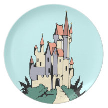 Pastel Fairytale Castle Party Plates