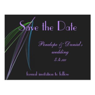 Pastel Feathers Abstract Custom SAVE THE DATE Postcard