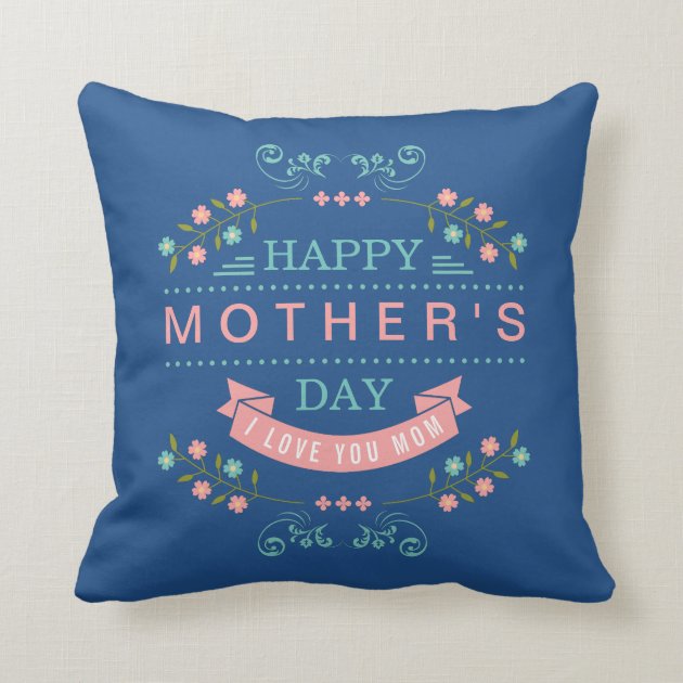 Pastel Floral Flowers Decor - Happy Mother's Day Throw Pillow