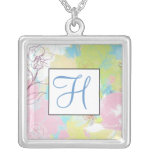 Pastel Floral Monogram Necklace