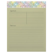 Pastel Floral Recipe Letterhead