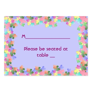 Pastel Flower Collage Custom Place Cards