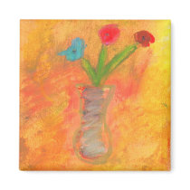 Pastel Flowers 2 magnets