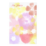 Pastel Flowers Customizable Template Custom Stationery