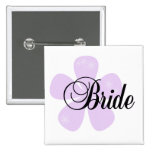 Pastel Flowers Lilac Bride Tshirts and Gifts Button