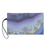 Pastel Fractal Satin Swirl Evening Wrist Bag Wristlet Clutches