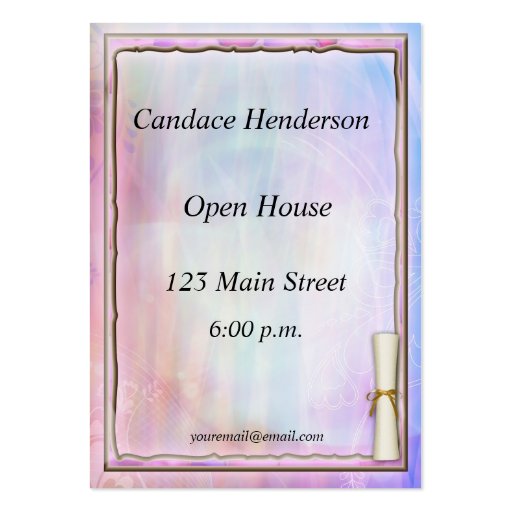 Pastel Graduation Hand-out Business Card Template (front side)