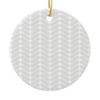 Pastel Gray Zigzag Pattern inspired by Knitting. Ornaments