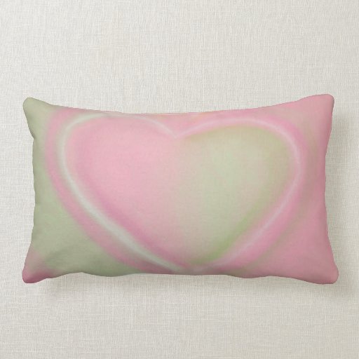 Pastel Green and Pink Heart Throw Pillow-small Zazzle